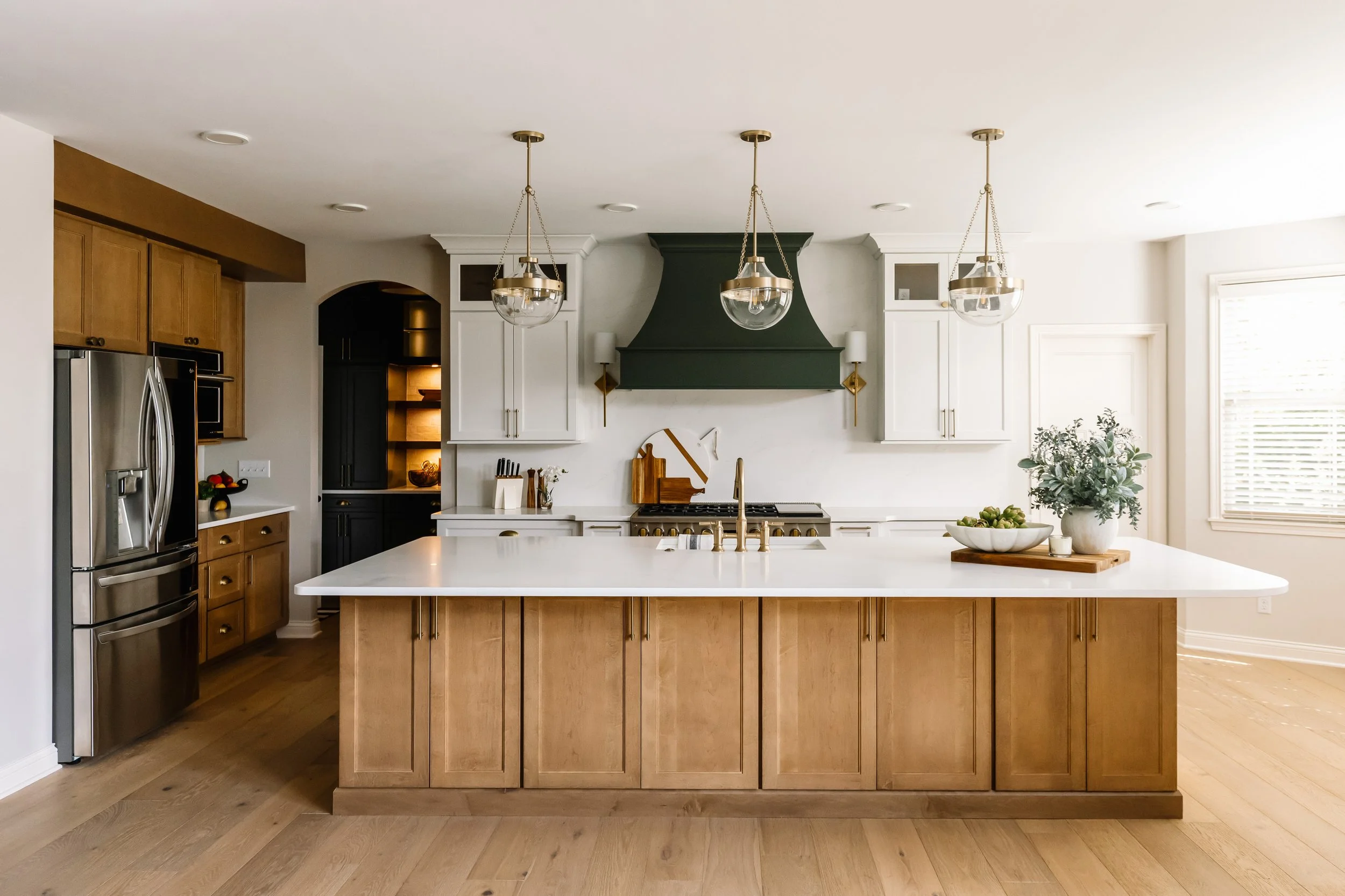 Open concept kitchen remodel in Zionsville with a custom island